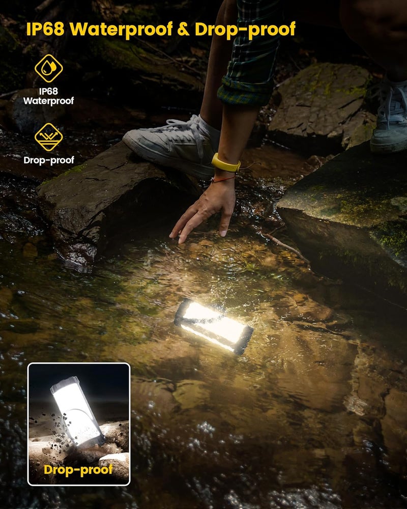 Glocusent 106 LED Camping Lights, Up to 80Hrs, 5000mAh Camping Lantern Rechargeable with 5 Brightness 3 Modes & SOS, IP68 Waterproof, Max 1200LM, Lanterns for Power Outages Hiking Emergency Hurricane - Image 5